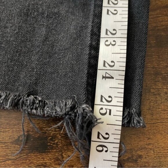 Everlane Black The High Rise Kick Crop Jean Raw Hem Size 30 Regular Flare - Picture 11 of 11